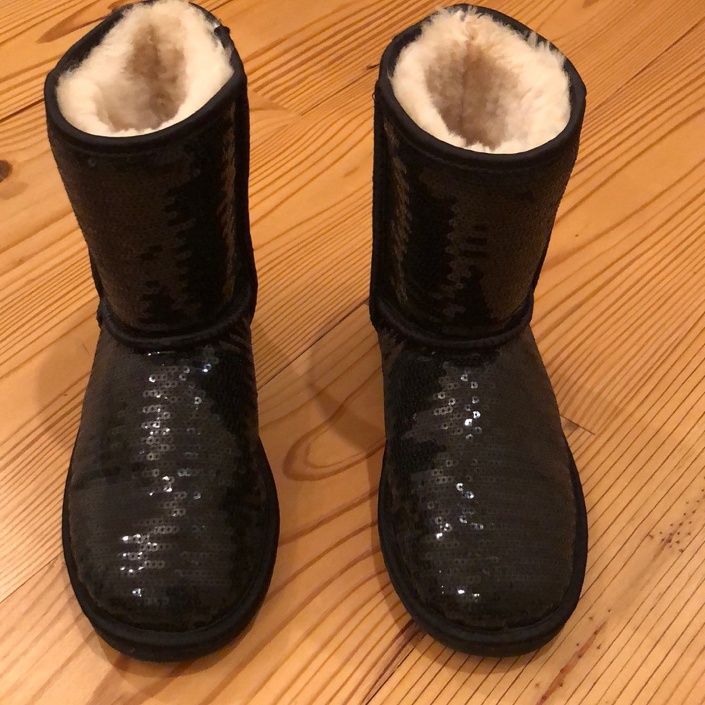Black sequin ugg boots